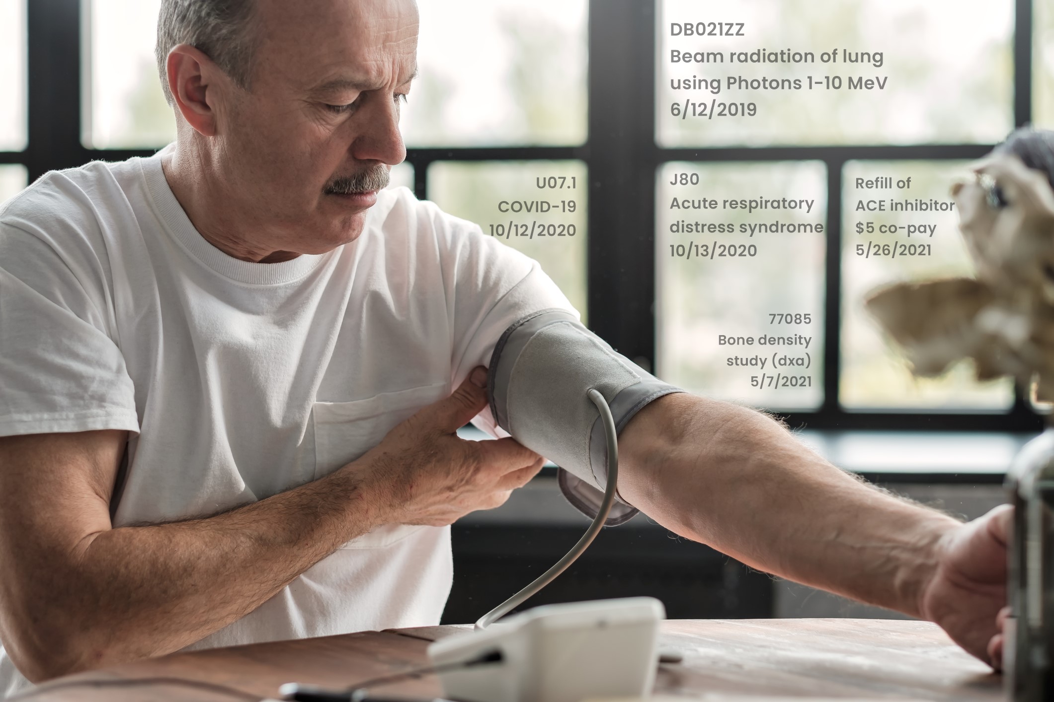 Hispanic male with blood pressure cuff