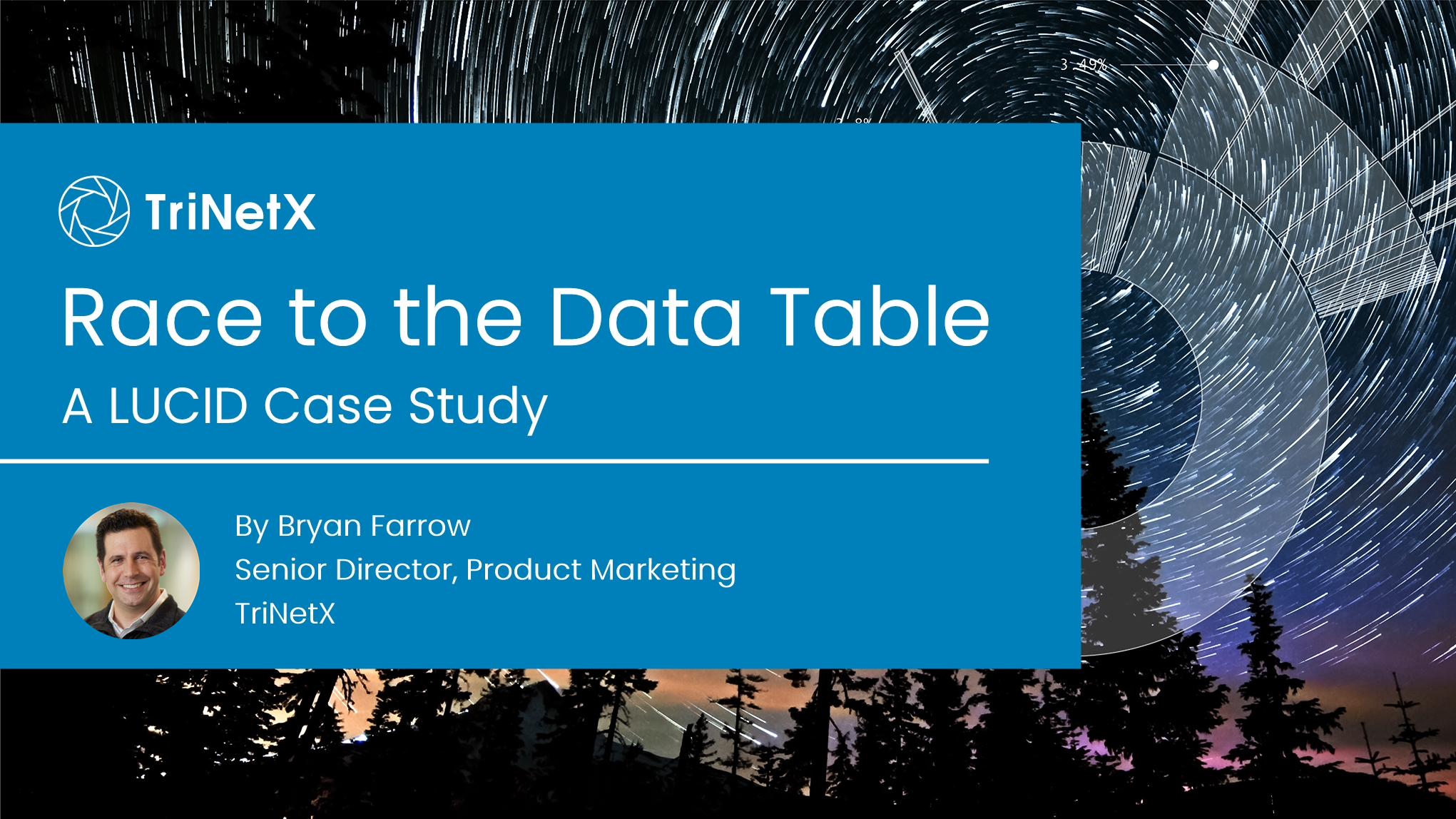 Race to the Data table - Bryan Farrow (background is of starry sky)