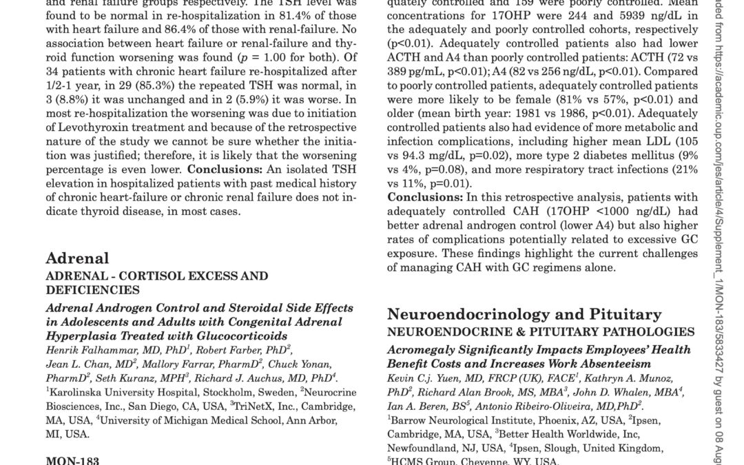 Adrenal Androgen Control and Steroidal Side Effects in Adolescents and Adults with Congenital Adrenal Hyperplasia Treated with Glucocorticoids