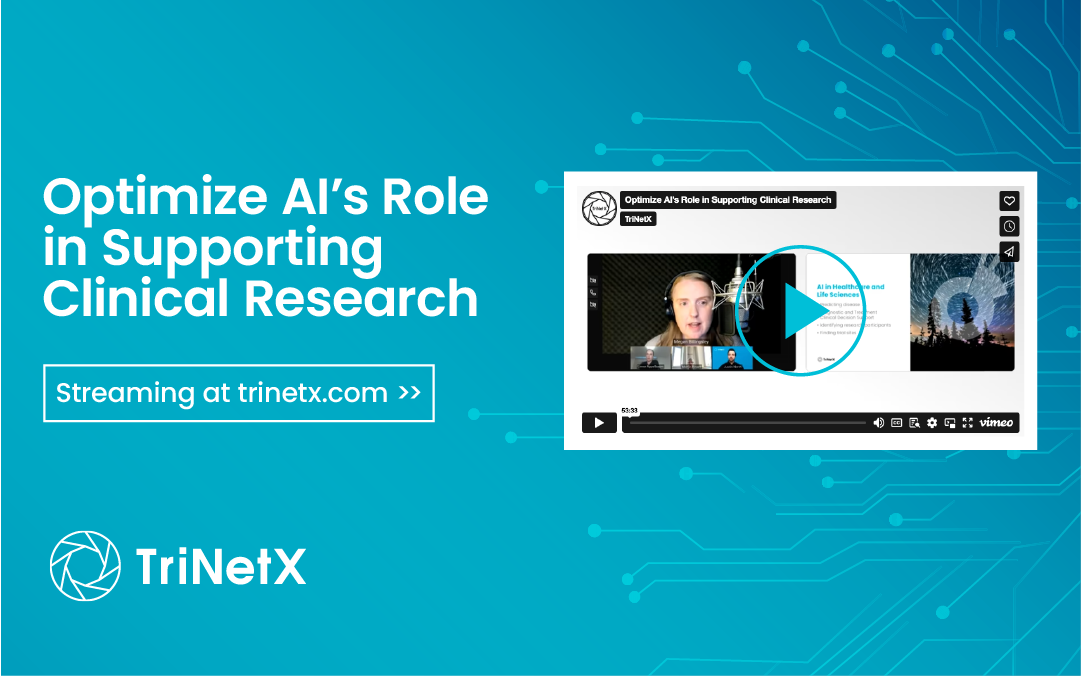 2024 09 10 Optimizing AI Webinar Social_Featured Image Closing the gaps in multiple myeloma with Data and AI. Three speakers listed (Michael Sankey, Databricks; Jeffrey Graham, TriNetX; Luis Arthur Pelloso, MD, PhD, PPD) November 14, 2023 at 11:30 am ET