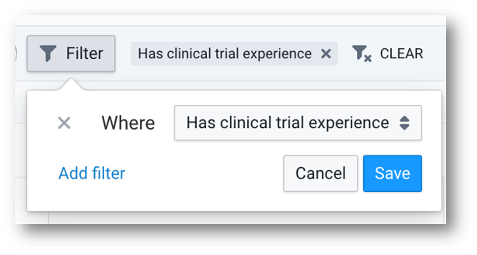 Site Dashboard - Has Clinical Trial Experience