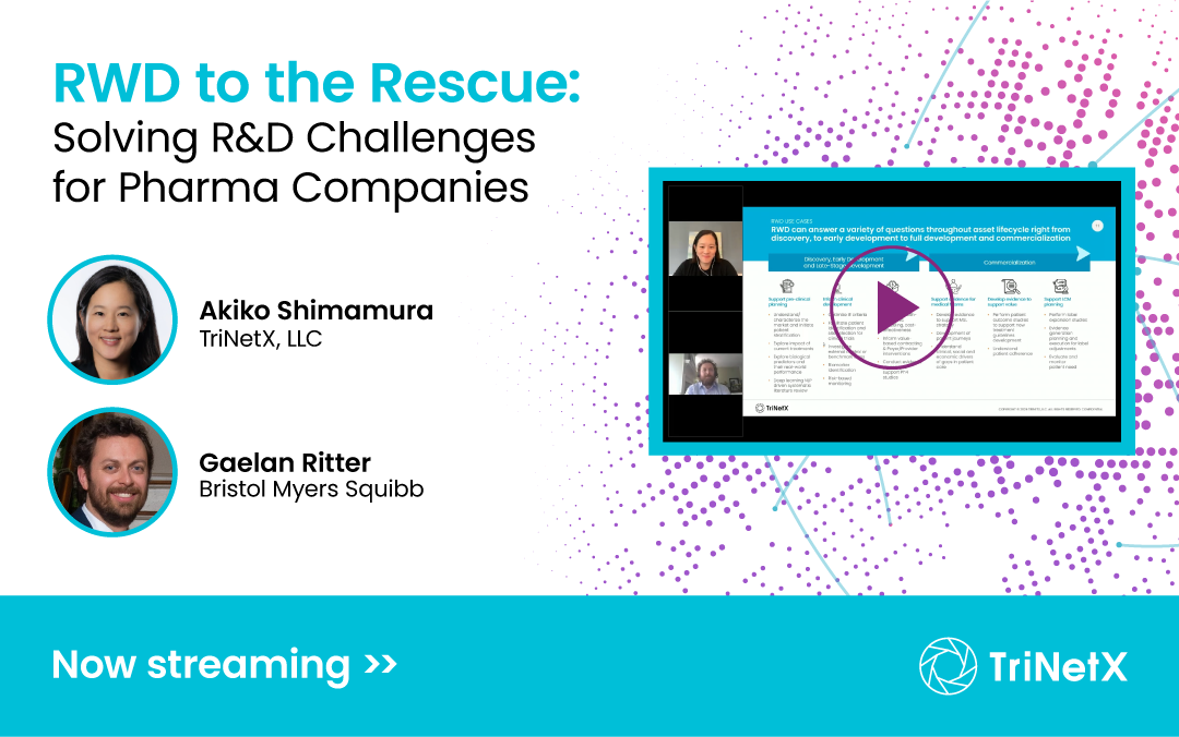 2024 10 25 RWD Rescue Webinar Social_Featured Image Closing the gaps in multiple myeloma with Data and AI. Three speakers listed (Michael Sankey, Databricks; Jeffrey Graham, TriNetX; Luis Arthur Pelloso, MD, PhD, PPD) November 14, 2023 at 11:30 am ET