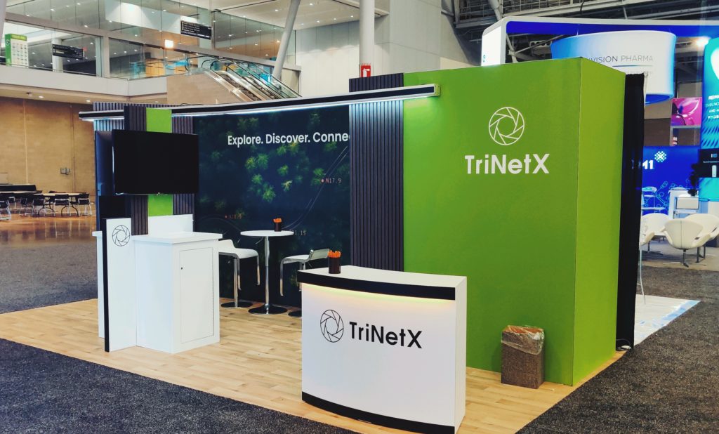 TriNetX stall setup TriNetX conference setu - come visit us at SCOPE 2025