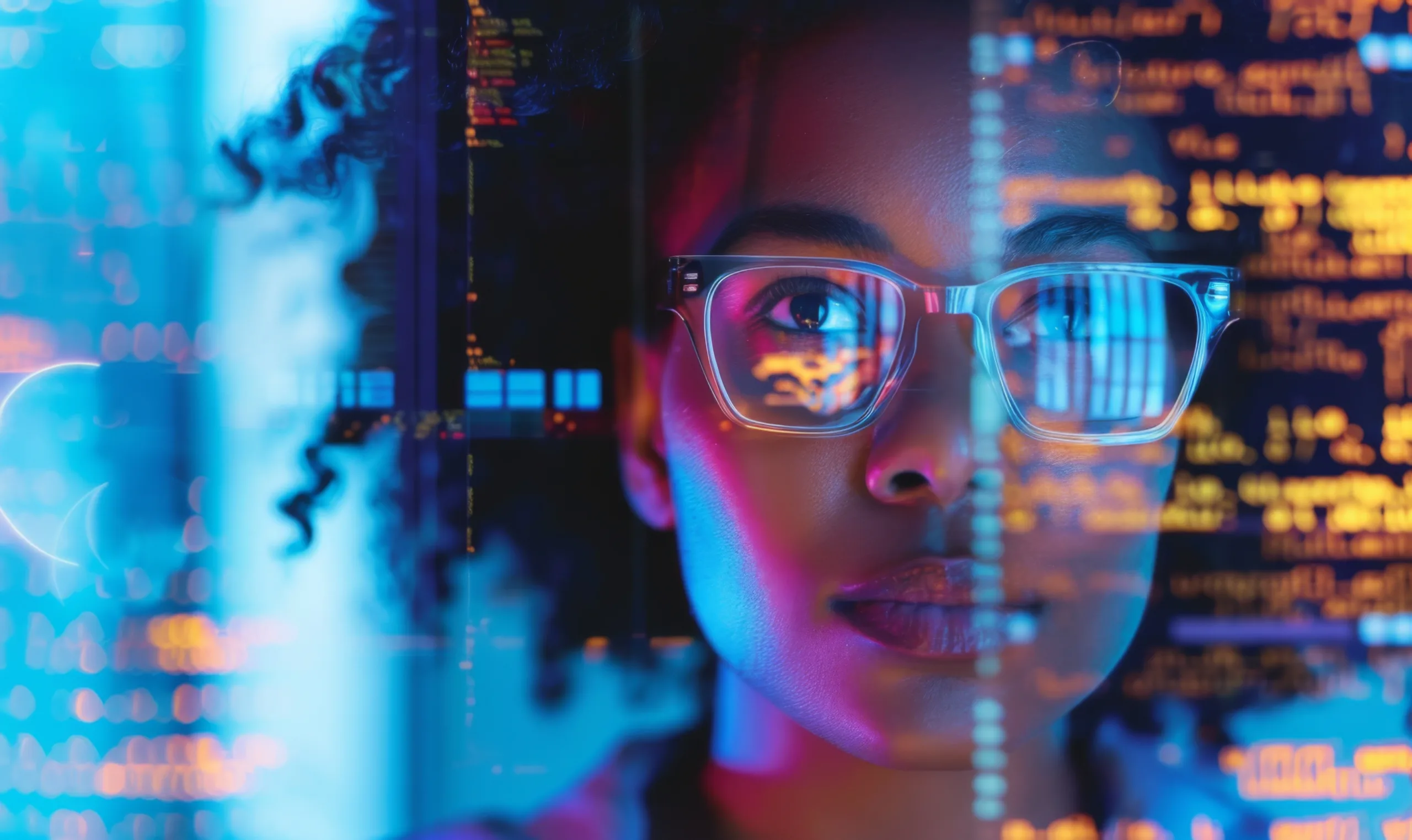Lady looking at data